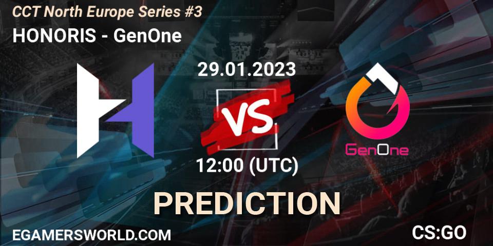 HONORIS - GenOne: Maç tahminleri. 29.01.2023 at 12:00, Counter-Strike (CS2), CCT North Europe Series #3