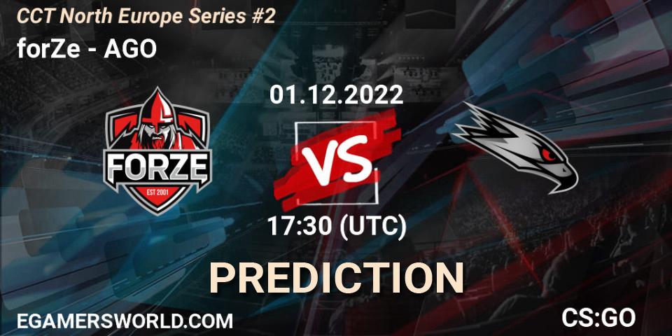 forZe - AGO: Maç tahminleri. 01.12.22, CS2 (CS:GO), CCT North Europe Series #2
