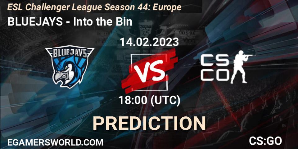 BLUEJAYS - Into the Bin: Maç tahminleri. 20.02.23, CS2 (CS:GO), ESL Challenger League Season 44: Europe