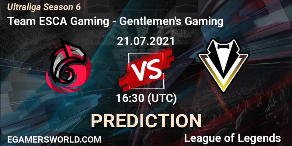 Team ESCA Gaming - Gentlemen's Gaming: Maç tahminleri. 29.06.2021 at 15:30, LoL, Ultraliga Season 6