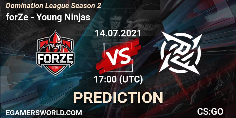 forZe - Young Ninjas: Maç tahminleri. 14.07.2021 at 18:00, Counter-Strike (CS2), Domination League Season 2