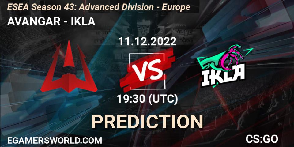 AVANGAR - IKLA: Maç tahminleri. 11.12.22, CS2 (CS:GO), ESEA Season 43: Advanced Division - Europe