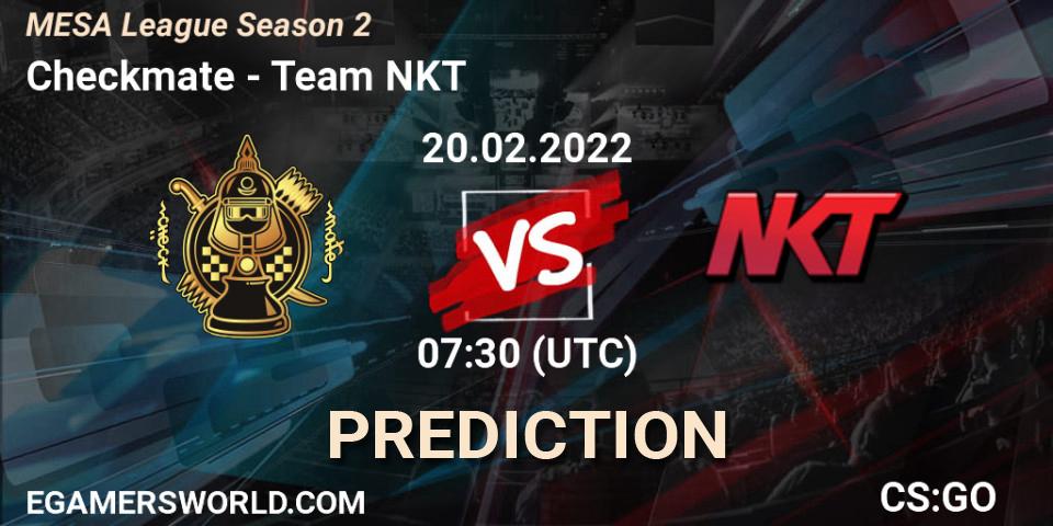 Checkmate - Team NKT: Maç tahminleri. 19.02.2022 at 08:45, Counter-Strike (CS2), MESA League Season 2