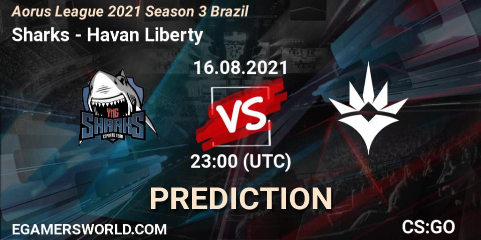 Sharks - Havan Liberty: Maç tahminleri. 16.08.21, CS2 (CS:GO), Aorus League 2021 Season 3 Brazil