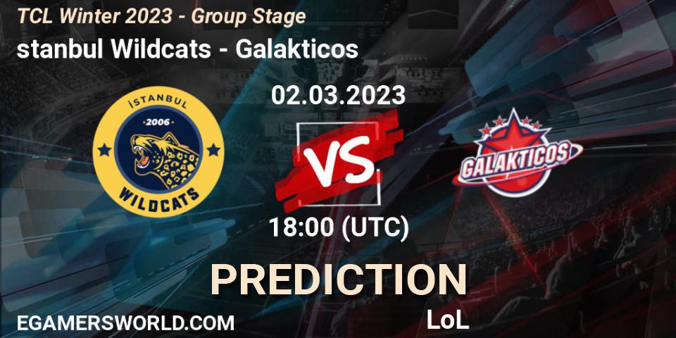 İstanbul Wildcats - Galakticos: Maç tahminleri. 09.03.2023 at 18:00, LoL, TCL Winter 2023 - Group Stage