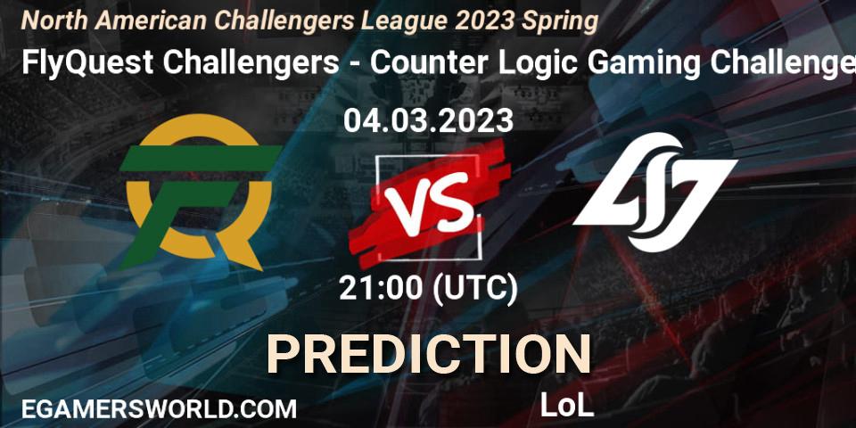FlyQuest Challengers - Counter Logic Gaming Challengers: Maç tahminleri. 04.03.2023 at 21:00, LoL, NACL 2023 Spring - Group Stage