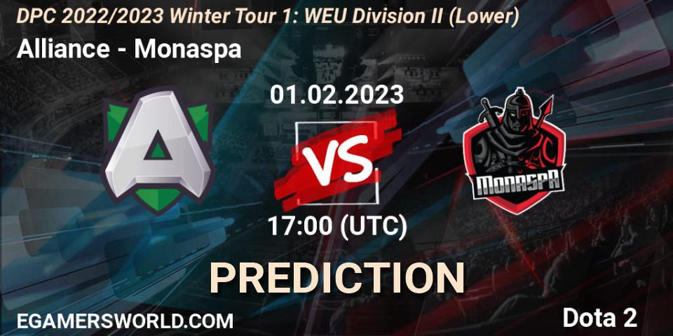 Alliance - Monaspa: Maç tahminleri. 01.02.23, Dota 2, DPC 2022/2023 Winter Tour 1: WEU Division II (Lower)