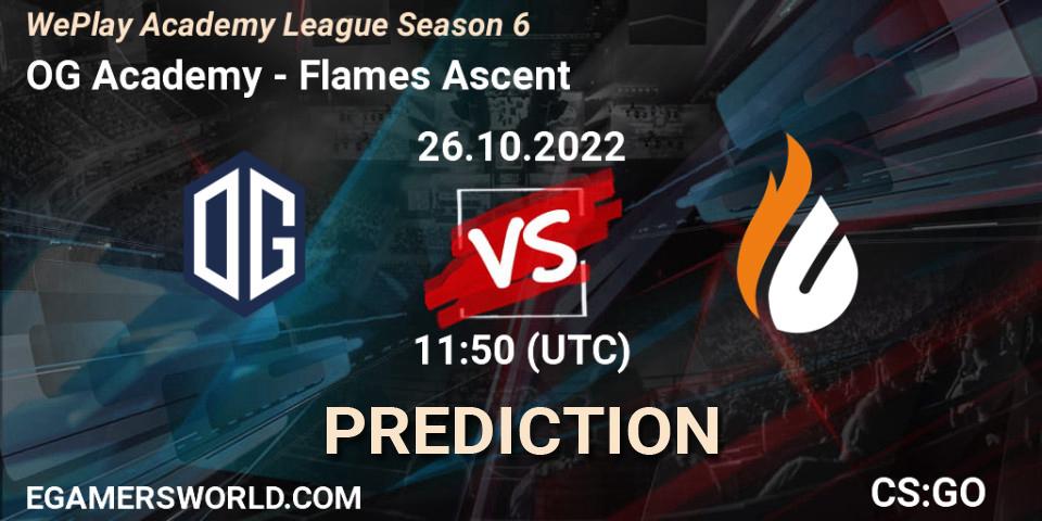 OG Academy - Flames Ascent: Maç tahminleri. 26.10.2022 at 11:50, Counter-Strike (CS2), WePlay Academy League Season 6
