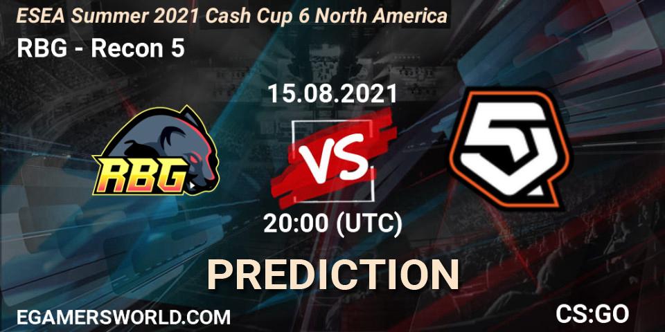 RBG - Recon 5: Maç tahminleri. 15.08.21, CS2 (CS:GO), ESEA Cash Cup: North America - Summer 2021 #6