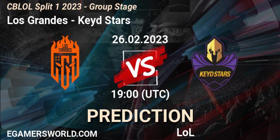 Los Grandes - Keyd Stars: Maç tahminleri. 26.02.2023 at 19:00, LoL, CBLOL Split 1 2023 - Group Stage