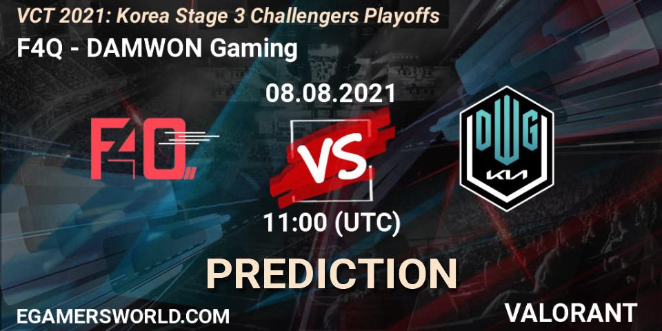 F4Q - DAMWON Gaming: Maç tahminleri. 08.08.2021 at 11:00, VALORANT, VCT 2021: Korea Stage 3 Challengers Playoffs