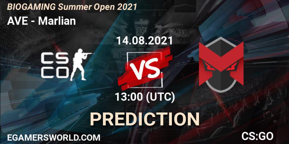 AVE - Marlian: Maç tahminleri. 14.08.2021 at 13:30, Counter-Strike (CS2), BIOGAMING Summer Open 2021