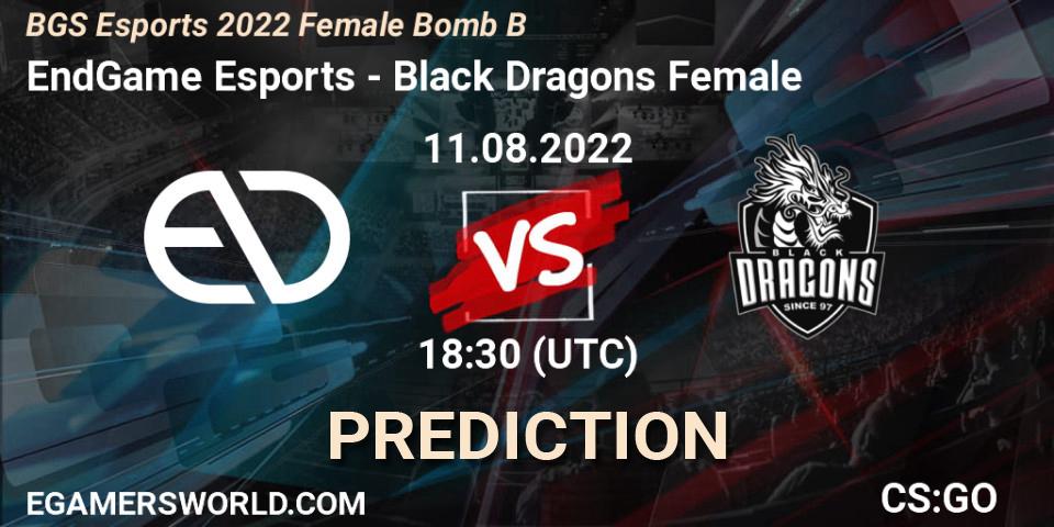 EndGame Esports - Black Dragons Female: Maç tahminleri. 11.08.2022 at 18:30, Counter-Strike (CS2), Monster Energy BGS Bomb B Women Cup 2022