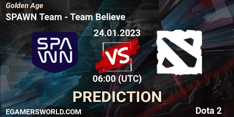 SPAWN Team - Team Believe: Maç tahminleri. 24.01.2023 at 05:59, Dota 2, Golden Age