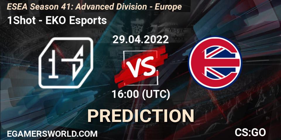 1Shot - EKO Esports: Maç tahminleri. 29.04.2022 at 16:00, Counter-Strike (CS2), ESEA Season 41: Advanced Division - Europe