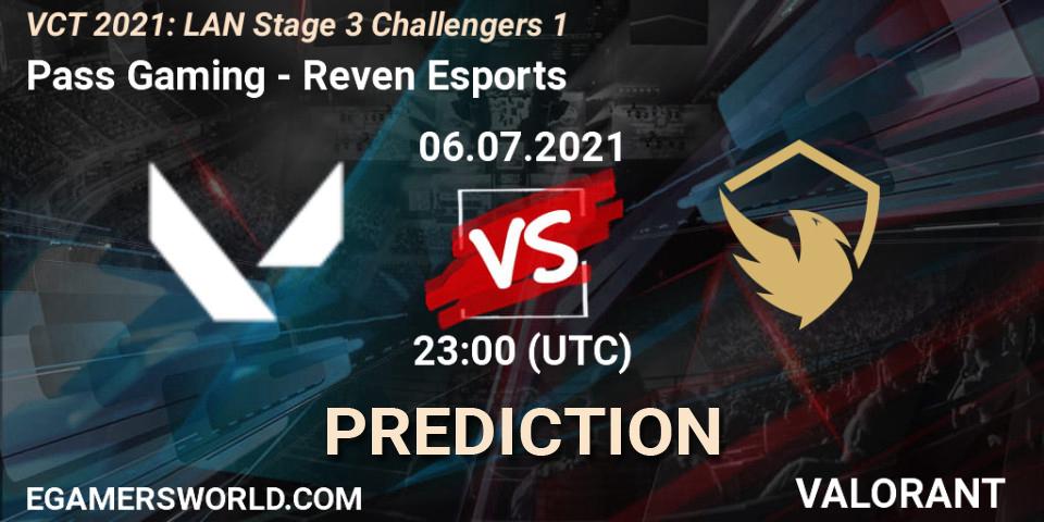 Pass Gaming - Reven Esports: Maç tahminleri. 06.07.2021 at 23:00, VALORANT, VCT 2021: LAN Stage 3 Challengers 1