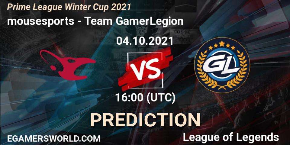 mousesports - Team GamerLegion: Maç tahminleri. 04.10.2021 at 16:00, LoL, Prime League Winter Cup 2021