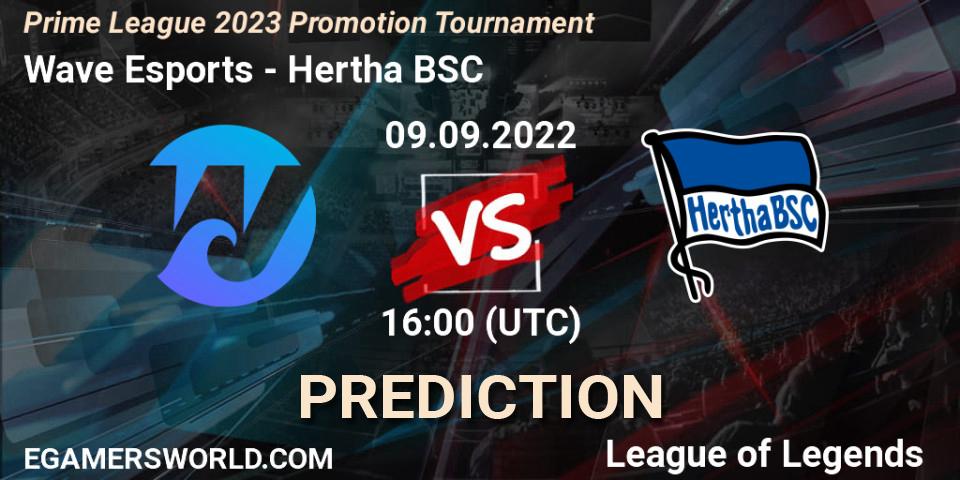 Wave Esports - Hertha BSC: Maç tahminleri. 13.09.2022 at 16:00, LoL, Prime League 2023 Promotion Tournament