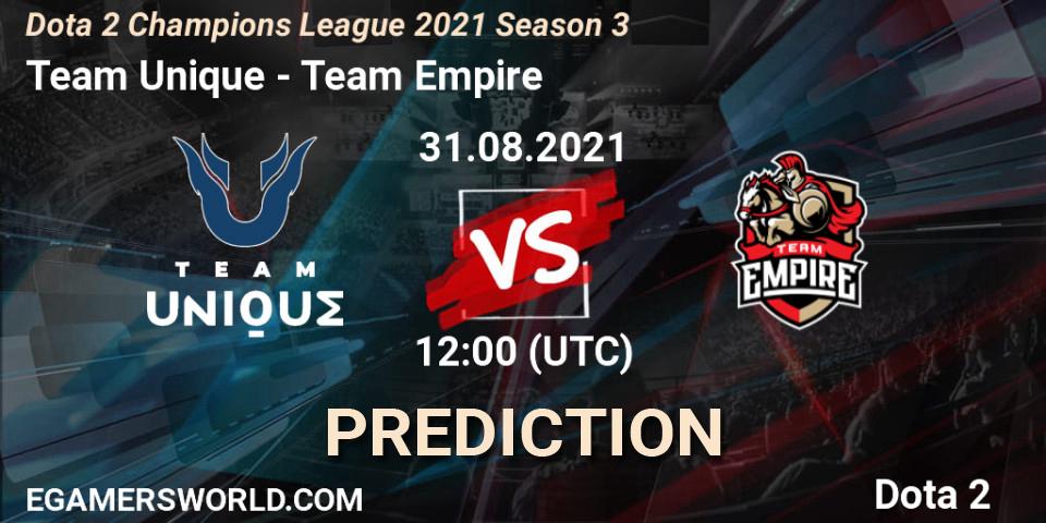 Team Unique - Team Empire: Maç tahminleri. 31.08.2021 at 12:02, Dota 2, Dota 2 Champions League 2021 Season 3