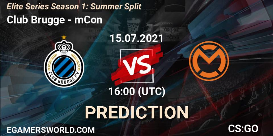Club Brugge - mCon: Maç tahminleri. 15.07.2021 at 16:00, Counter-Strike (CS2), Elite Series Season 1: Summer Split