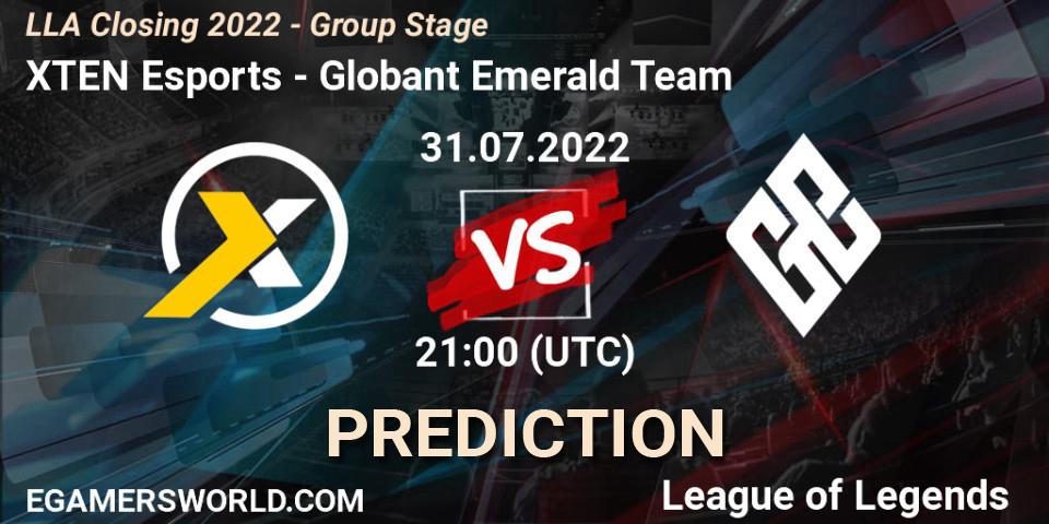 XTEN Esports - Globant Emerald Team: Maç tahminleri. 31.07.22, LoL, LLA Closing 2022 - Group Stage