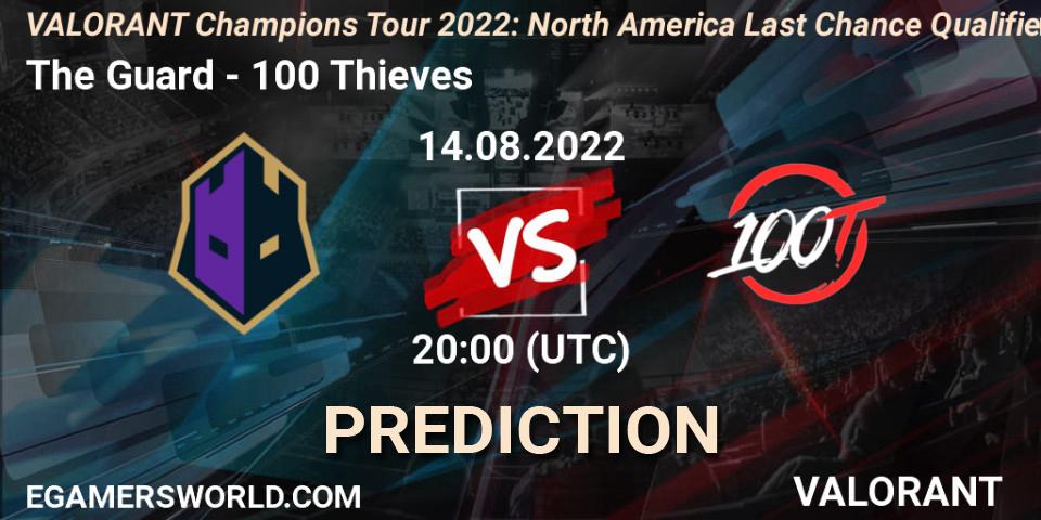 The Guard - 100 Thieves: Maç tahminleri. 14.08.2022 at 20:15, VALORANT, VCT 2022: North America Last Chance Qualifier