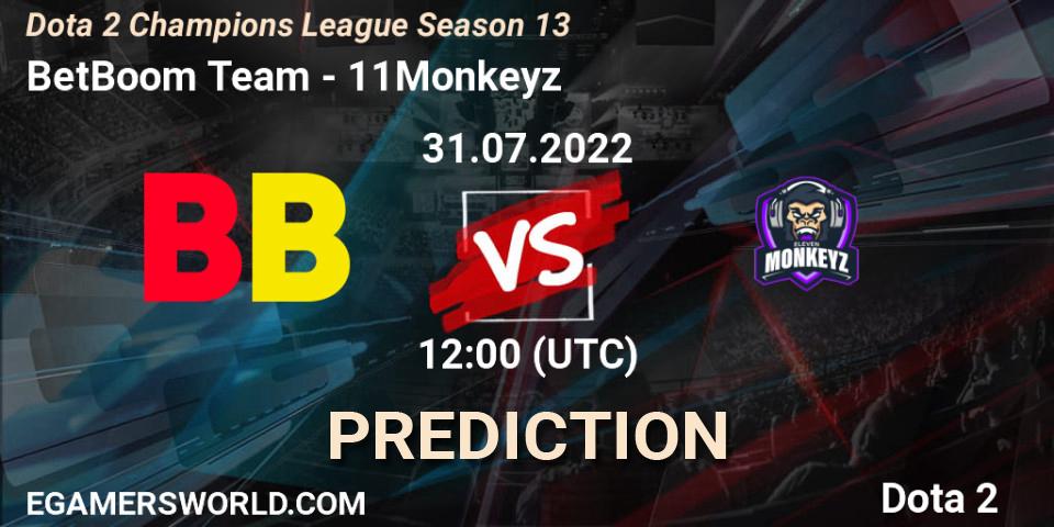 BetBoom Team - 11Monkeyz: Maç tahminleri. 31.07.2022 at 12:00, Dota 2, Dota 2 Champions League Season 13