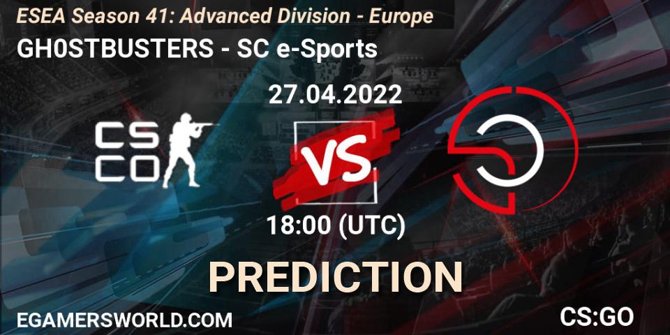 GH0STBUSTERS - SC e-Sports: Maç tahminleri. 27.04.2022 at 18:00, Counter-Strike (CS2), ESEA Season 41: Advanced Division - Europe