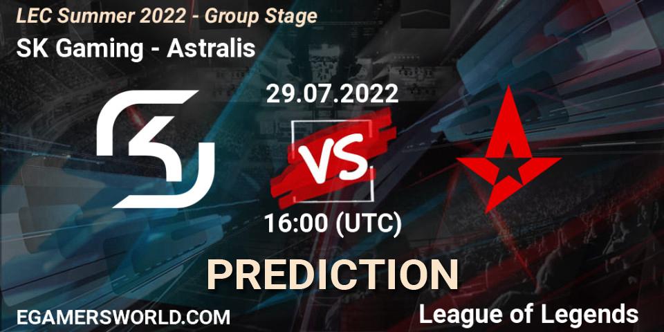 SK Gaming - Astralis: Maç tahminleri. 29.07.2022 at 16:00, LoL, LEC Summer 2022 - Group Stage