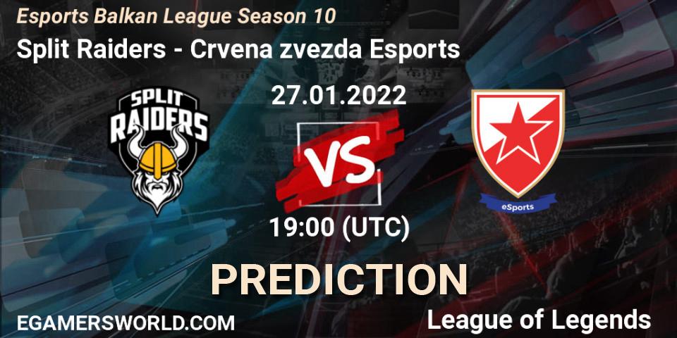 Split Raiders - Crvena zvezda Esports: Maç tahminleri. 01.02.2022 at 19:00, LoL, Esports Balkan League Season 10