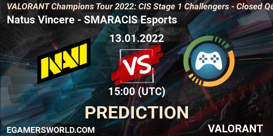 Natus Vincere - SMARACIS Esports: Maç tahminleri. 13.01.2022 at 15:00, VALORANT, VCT 2022: CIS Stage 1 Challengers - Closed Qualifier 1