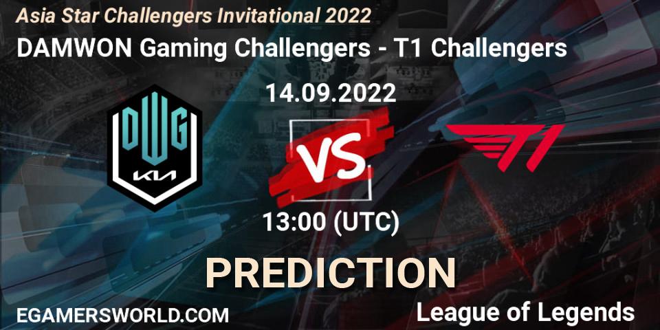 DAMWON Gaming Challengers - T1 Challengers: Maç tahminleri. 14.09.2022 at 12:05, LoL, Asia Star Challengers Invitational 2022