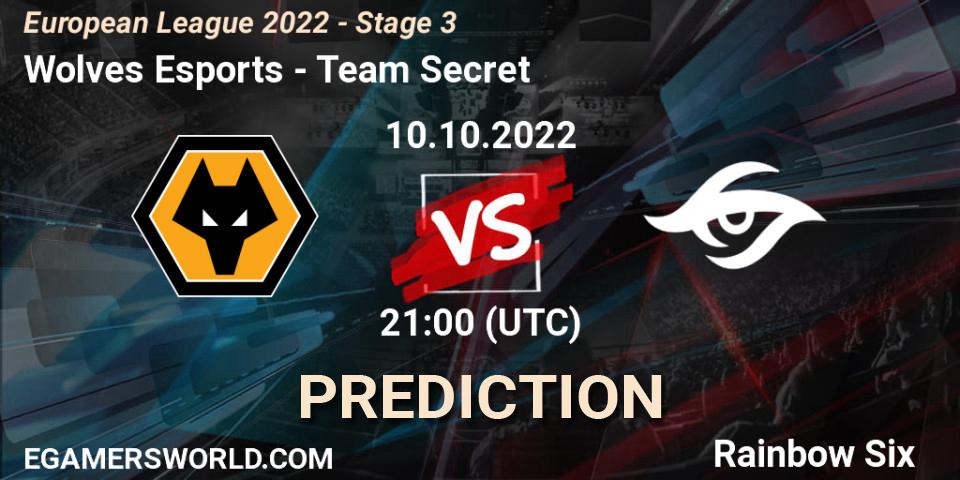 Wolves Esports - Team Secret: Maç tahminleri. 10.10.2022 at 21:00, Rainbow Six, European League 2022 - Stage 3