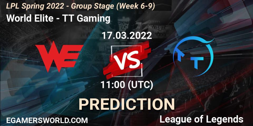 World Elite - TT Gaming: Maç tahminleri. 17.03.22, LoL, LPL Spring 2022 - Group Stage (Week 6-9)