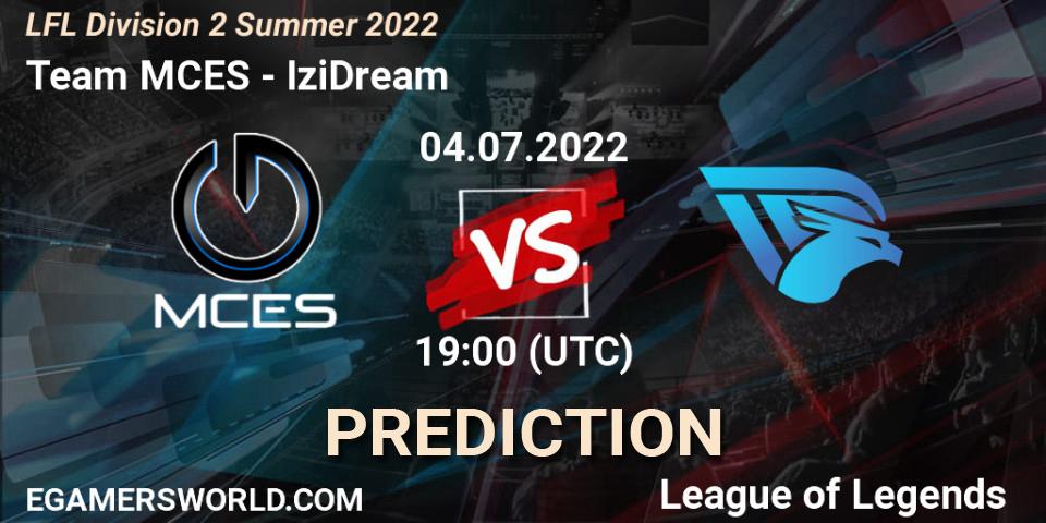 Team MCES - IziDream: Maç tahminleri. 04.07.2022 at 19:15, LoL, LFL Division 2 Summer 2022