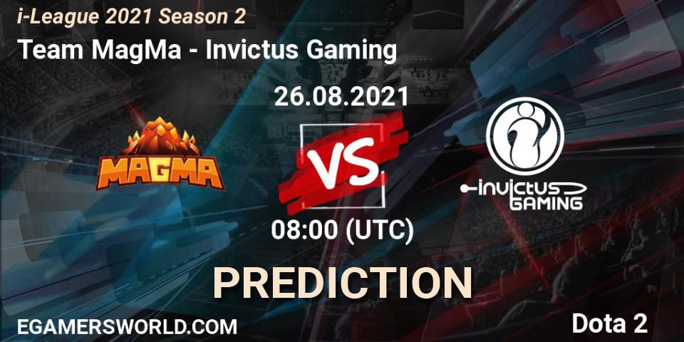 Team MagMa - Invictus Gaming: Maç tahminleri. 26.08.2021 at 08:01, Dota 2, i-League 2021 Season 2