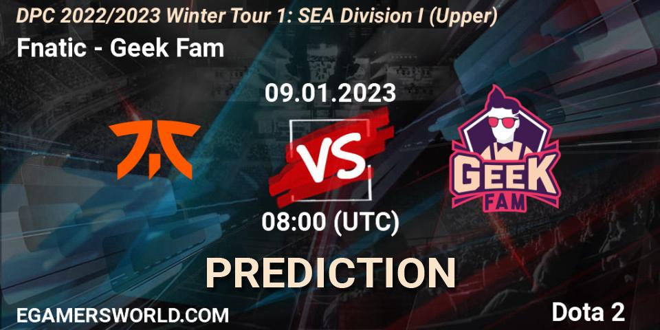 Fnatic - Geek Fam: Maç tahminleri. 09.01.23, Dota 2, DPC 2022/2023 Winter Tour 1: SEA Division I (Upper)