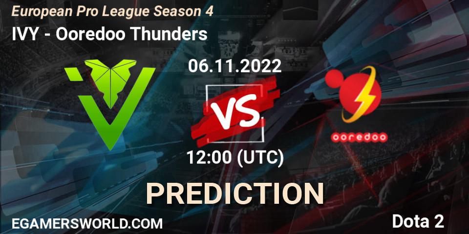 IVY - Ooredoo Thunders: Maç tahminleri. 08.11.2022 at 16:59, Dota 2, European Pro League Season 4
