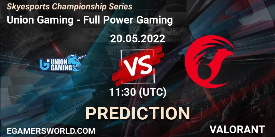 Union Gaming - Full Power Gaming: Maç tahminleri. 20.05.2022 at 14:30, VALORANT, Skyesports Championship Series