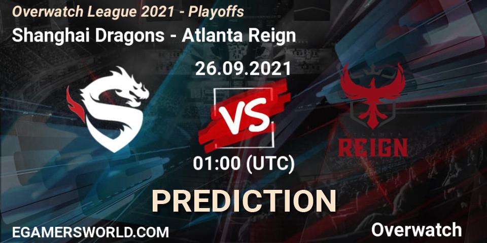 Shanghai Dragons - Atlanta Reign: Maç tahminleri. 26.09.2021 at 01:00, Overwatch, Overwatch League 2021 - Playoffs