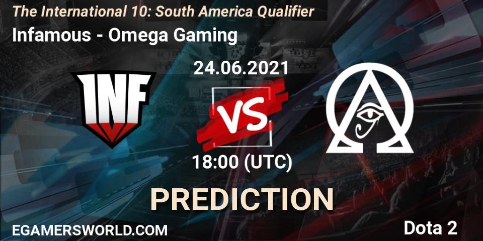 Infamous - Omega Gaming: Maç tahminleri. 24.06.2021 at 17:40, Dota 2, The International 10: South America Qualifier