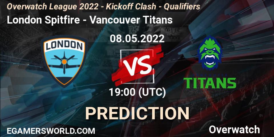 London Spitfire - Vancouver Titans: Maç tahminleri. 08.05.2022 at 19:00, Overwatch, Overwatch League 2022 - Kickoff Clash - Qualifiers