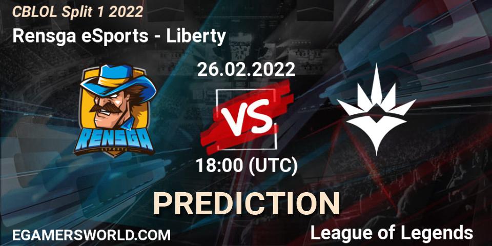 Rensga eSports - Liberty: Maç tahminleri. 26.02.2022 at 18:10, LoL, CBLOL Split 1 2022