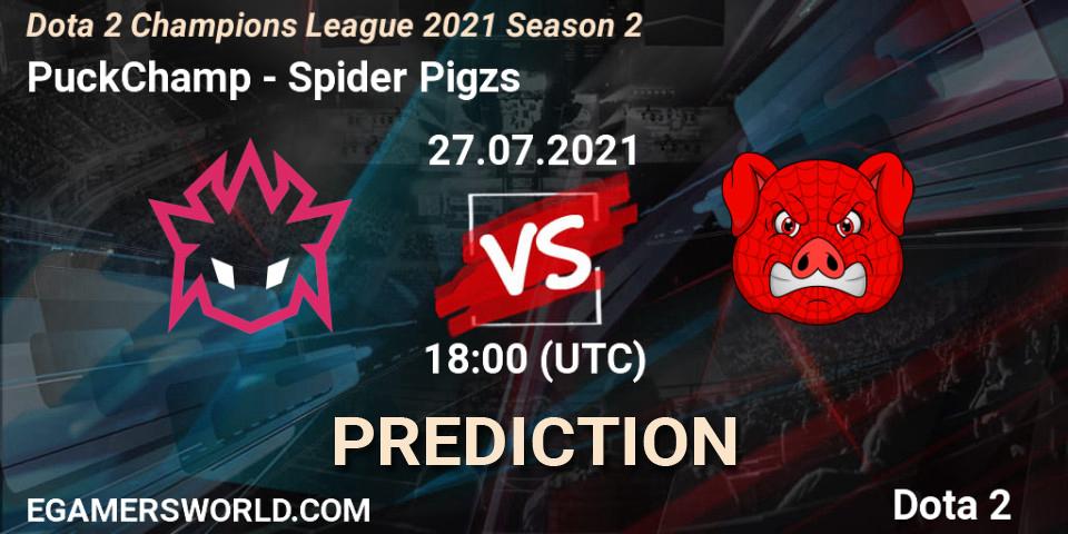 PuckChamp - Spider Pigzs: Maç tahminleri. 27.07.2021 at 18:00, Dota 2, Dota 2 Champions League 2021 Season 2