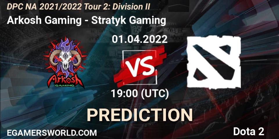 Arkosh Gaming - Stratyk Gaming: Maç tahminleri. 01.04.2022 at 19:07, Dota 2, DP 2021/2022 Tour 2: NA Division II (Lower) - ESL One Spring 2022