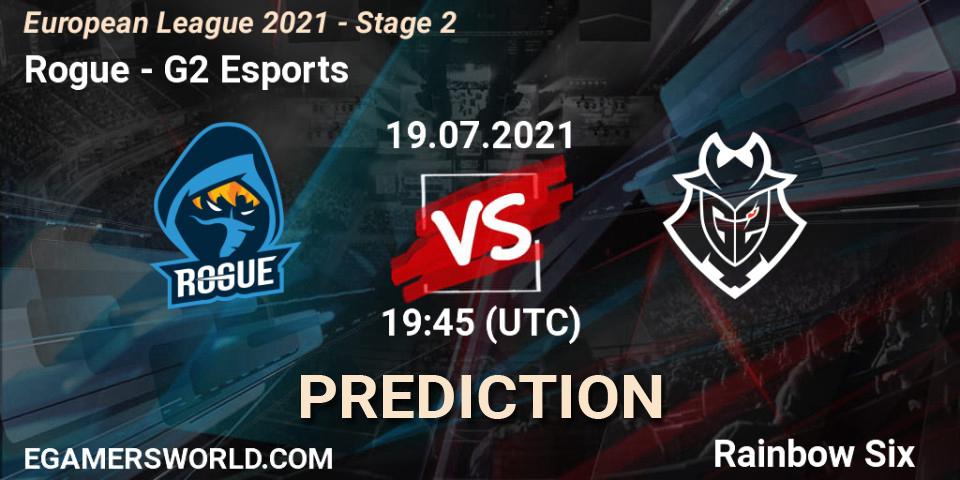 Rogue - G2 Esports: Maç tahminleri. 19.07.2021 at 19:55, Rainbow Six, European League 2021 - Stage 2