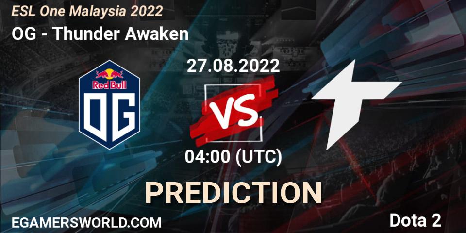 OG - Thunder Awaken: Maç tahminleri. 27.08.22, Dota 2, ESL One Malaysia 2022
