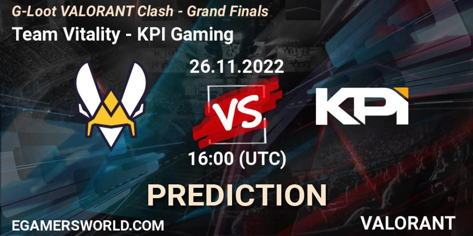 Team Vitality - KPI Gaming: Maç tahminleri. 26.11.22, VALORANT, G-Loot VALORANT Clash - Grand Finals