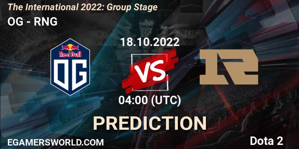 OG - RNG: Maç tahminleri. 18.10.22, Dota 2, The International 2022: Group Stage