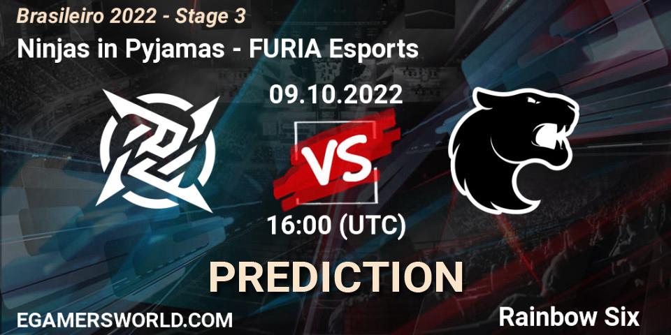 Ninjas in Pyjamas - FURIA Esports: Maç tahminleri. 09.10.2022 at 16:00, Rainbow Six, Brasileirão 2022 - Stage 3